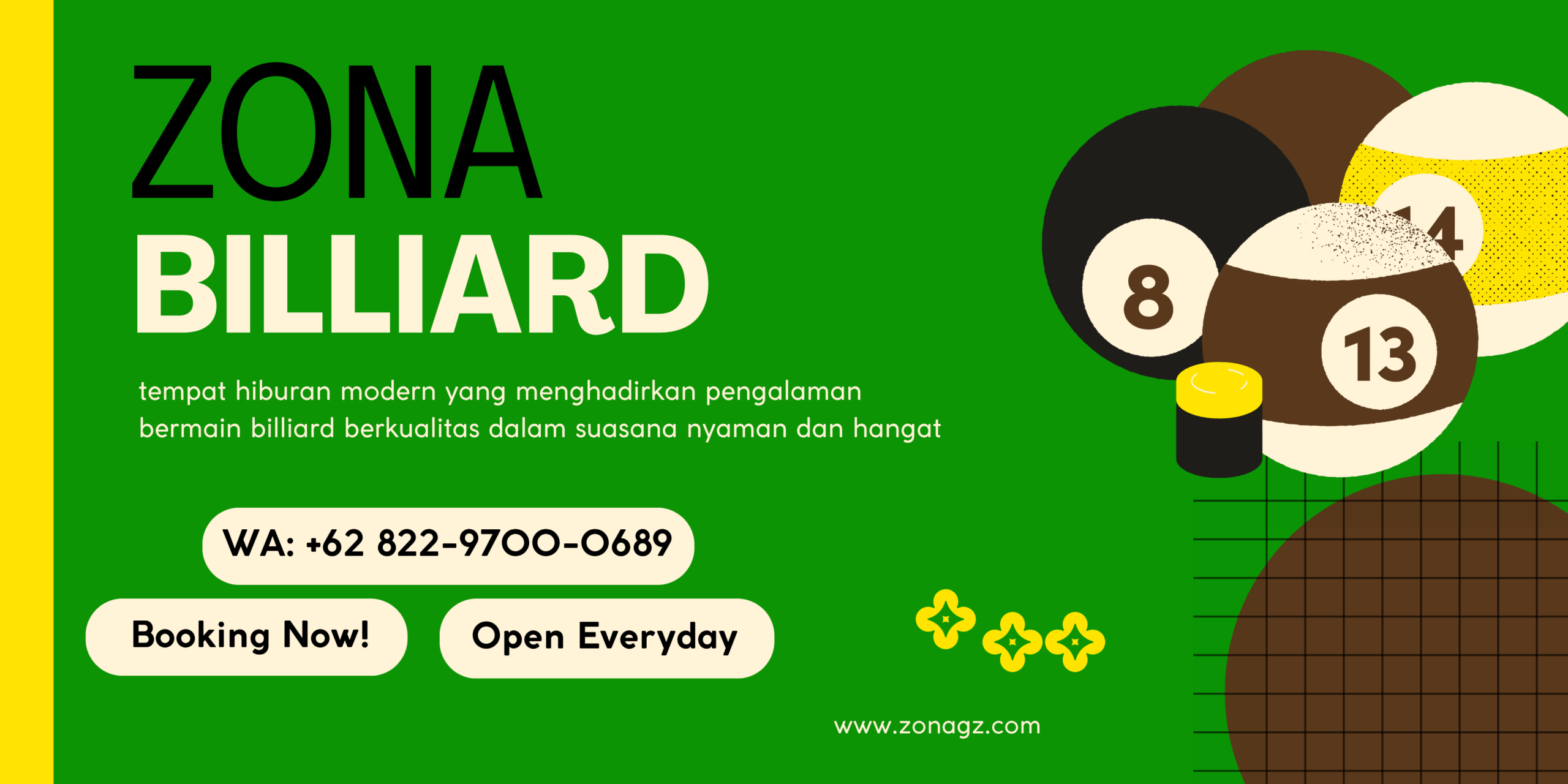 Brown Minimalist Illustrated Billiard Tournament Facebook Event Cover (1)